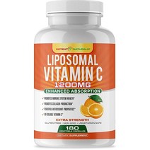 POTENT NATURALS 리포조말 비타민C Liposomal 1200mg 180캡슐, 1, 1개