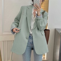 루즈핏 여성 자켓 투버튼 싱글 베이직 데일리 아우터