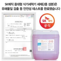 SK매직 업소용식기세척기 정품 세제 18.7리터 (안전성테스트 완료 2종세제), 1