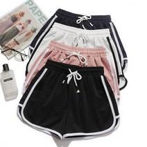 4컬러 배색라인 돌핀팬츠 밴딩팬츠 여성 반바지