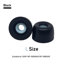 헤드셋 쿠션 패드 교체 메모리 폼 이어 팁 버드 소니 WF-1000XM4 이어팁 안티 슬립 귀마개 이어폰 액세서리 WF-1000XM3, 2 Pairs(Recommend), [06] L Black