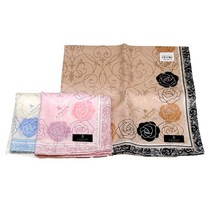 랑방 2021SS 로즈 패턴 패턴 라지 손수건 겸 쁘띠 스카프 (3종택1) / LANVIN 2021SS rose lanvin hankie [해외직구]-BY PATTYIAN