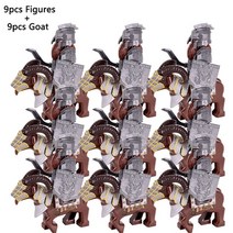 중국 호환 레고 중세 군사 블록 난쟁이 빌딩 성 부품 동물 전사 기사 스파르타쿠스 피규어 장난감, 연한 초록색