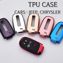 지프 크라이슬러 스마트키 키홀더 TPU 키케이스 체로키 랭글러 300C 레니게이드, 05.(케이스)=골드크롬