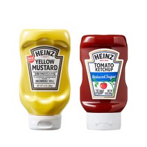 하인즈 옐로우 머스타드 396g   리듀스드 슈가 케찹 369g, 1세트