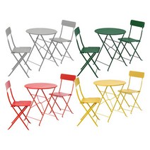 이케아 SUNDSO 순쇠 야외테이블+의자2/식탁세트 테이블세트, 색상:옐로우_594.877.87