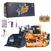 굴착기 RC카 불도저 120 RC 굴삭기 차량 원격 제어 건설 트럭 덤퍼 크롤러 다기능 차량용 장난감 남아용 선물 2.4G, [05] Yellow bulldozer 1B