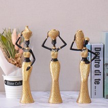 골드디자인 장식 소품 인디언 여인 인테리어 장식품 OET011 3P SET, 골드