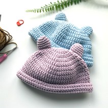 아기곰 신생아 뜨개 모자 DIY 키트 패키지, 793올리브노랑