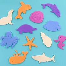 EVA 스티커 바다모양 (무지)