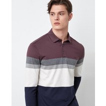 남성용 컬러블록 면혼방 긴팔카라티셔츠 DMTS1C021U2