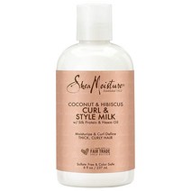 SheaMoisture 컬 앤 스타일 밀크 236.5ml 두꺼운 모발용 곱슬머리용 Coconut Hibiscus, 1개