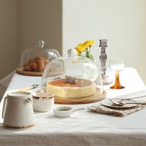 우드 케이크 돔(2size) 원형 트레이 도마 피자 빵 베이커리 스낵 보관 푸드 커버, 대