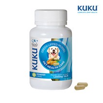 쿠쿠 뉴질랜드 강아지 관절 영양제 펫 케어 헬스 초록입홍합 파우더 1000mg 120캡슐