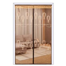 SKANDSALO 출입구 붙이는 모기장 방충망 방 문 창문 자석 자동 방충 커튼 문발 바란스 부착, 100x210+커피테+열기구자수