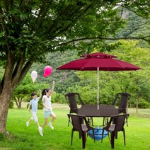 야외 2단 감성 파라솔 테이블 세트 +물통받침대, 파라솔19