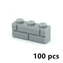 롱브릭타일 접착식파벽돌 파벽돌 DIY 빌딩 블록 벽 그림 벽돌 1x2 1x3 1x4 L 도트 교육 크리 에이 티브 건, 05 gray 1X3 100pcs