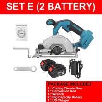 브러시리스 전기 원형 톱 무선 목재 절단기 공구 마키타 18V 배터리용 10800RPM 125mm, 03 2 Battery_02 EU