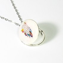 사진목걸이 HummingBird166 layering 드림캐처 32mm 인생아이템 로켓 빈티지 목걸이 +각인전사
