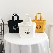 비치 여행 캔버스 휴가 백 가방 장바구니 쇼핑백 스마일 토트백 은창]해피 에코백 쇼퍼백 여성 여성용