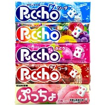 푸쵸 스틱 캔디 5종 세트 (소다+그레이프+콜라+쥬시미라클+피치), 4세트