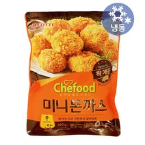 롯데 쉐푸드 미니돈까스 380g 에어프라이어 한입돈까스 케찹 토핑 불고기양념장 반찬 야식 안주, 1개