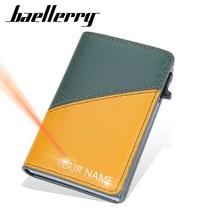 남성지갑 Baellerry2023 RFID 미니 남성 지갑 이름 맞춤형 카드 홀더 브랜드 슬림 남성 지갑 럭셔리 짧은 남성 팝업 지갑
