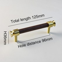 2022New 자연 블랙 호두 나무 옷장 가구 처리 찬장 내각 당기는 서랍 문 손잡이 주방, 96mmHole to Hole