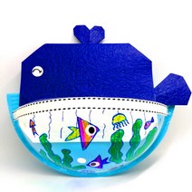 [종이가게269]종이접기패키지 diy 여름 종이접시 투명반구 고래 만들기세트(5인용)