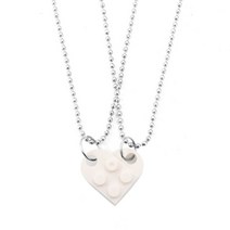 체인블럭 레바블럭 윈치 이동식 체인 차량용 호이스트 패션 하트 모양의 빌딩 블록 여성을 위한 커플 목걸, 06 White