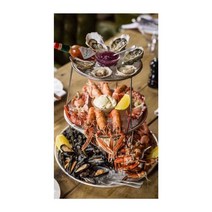 3단 해산물 접시 조개구이 식당 다층 일식집 그릇, 2단 20cm + 선반 + 30cm