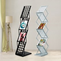 접이식 카탈로그 팜플랫 거치대 랙 전시회 사이드 홍보 잡지 꽂이, A화이트(철제+가방)