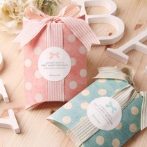 답례품 구디백 반달 선물 포장 박스 쿠키 어린이집 유치원 초콜릿 돌 백일 생일 종이 상자, 도트선물박스-민트(리본x)