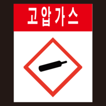 MSDS 경고표지 GHS 고압가스 물질 스티커 500매, 아트지