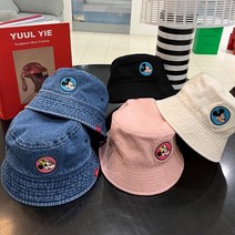 미키마우스 버킷햇)디즈니정품 벙거지모자 페도라 미니마우스 자수패치 청모자 청버킷햇 미키마우스모자 커플버킷모자 남녀공용