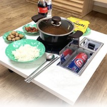 미니 불판 식탁 4color 접이식 로스타 테이블 버너 고깃집 혼술 손님맞이 집들이선물, 멀바우