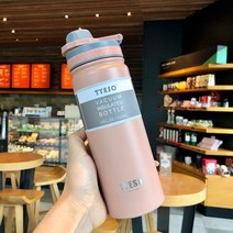 530/750Ml 보온병 머그잔 짚 스테인레스 스틸 뚜껑 단열 스트레이트 컵 열 물병 텀블러 Thermocup, 530ML, 핑크에이 530ml