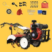 고성능 소형 미니 경운기 관리기 로타리 탈곡기 배토기 농업용 로터리 경작기, 188 공랭 전동 디젤 벨트 스티어링, 1개