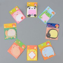Fusen Collection 귀여운 동물 캐릭터 접착 메모지, 1개, 개구리