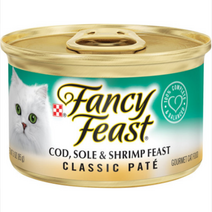 고양이 주식캔 팬시피스트 화이트라벨 가지미+대구+새우 12캔 85g