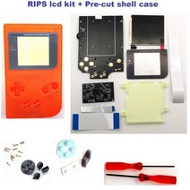 디붐 디투 픽셀 블루투스 스피커레스트로 픽셀 슈퍼 OSD 버전 RIPS LCD 고휘도 백라이트 키트 게임보이 DM, 08 Clear orange