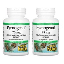 내추럴팩터 피크노제놀 Pycnogenol 25mg 60캡슐 x2팩 프랑스 해양송