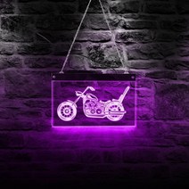 LED 네온사인 무드등 빈티지 오토바이 차고 플라크 led 복고풍 오토바이 차량 교통, 50x28cm