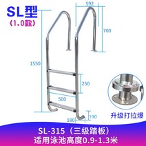 수영장 사다리 펜션 풀빌라 난간 수중 계단, N SL-3 1.0