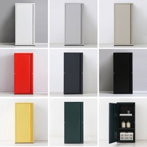 마켓비 미니 수납장 사무실 원룸 낮은 1문 철제 소형 캐비넷, 다크그레이