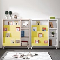 낮은 아이방책장 높은다리 미니전면책장 작은 수납, 그린화이트