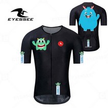 자전거 사이클링 의류 져지 Eyessee 2023 재미있는 만화 패턴 반팔 저지 통기성