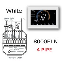 난방 냉각용 팬 코일 온도 조절기 RS485 MODBUS 4 파이프 2, 04 8000ELN-White_02 95-240VAC