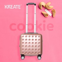 [크리에이트]100% PC 쿠키 캐리어 16인치_로즈골드 / 기내용 소형캐리어 미니캐리어 기내용캐리어 확장형 여행가방