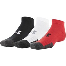 Under Armour 성인용 퍼포먼스 테크 로우 컷 양말 스틸 M 여러 색 3 켤레, 3_Red Assorted (3-pairs)